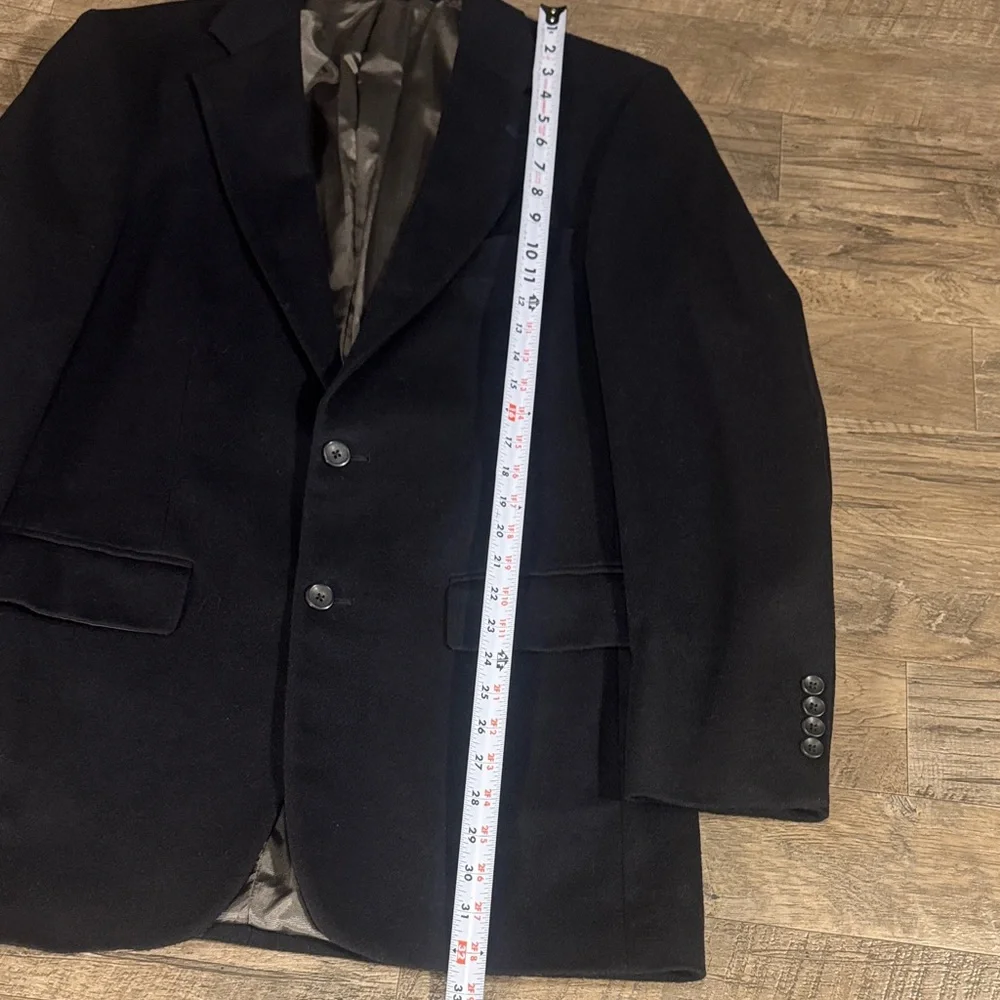 Oscar de la Renta Black Wool Cashmere Blend Blazer Sport Coat 40L